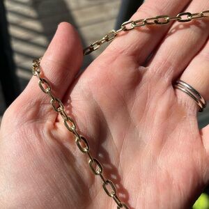 Vintage Gold Tone Paperclip Link Chain- 16”